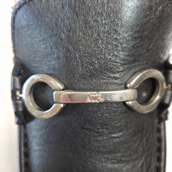 Sandrino Genoa Black Leather Loafers Horse Bit Detail Mens Size 8 D - Picture 3 of 10
